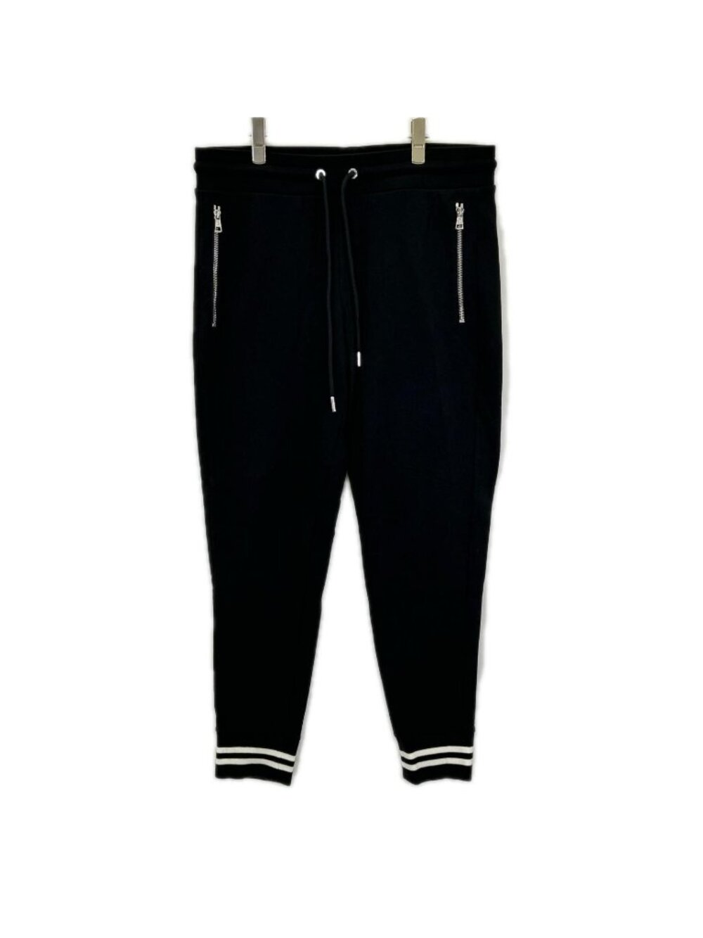 Moncler Black Leather Patch Pantalone Lungo Sweatpants Pants